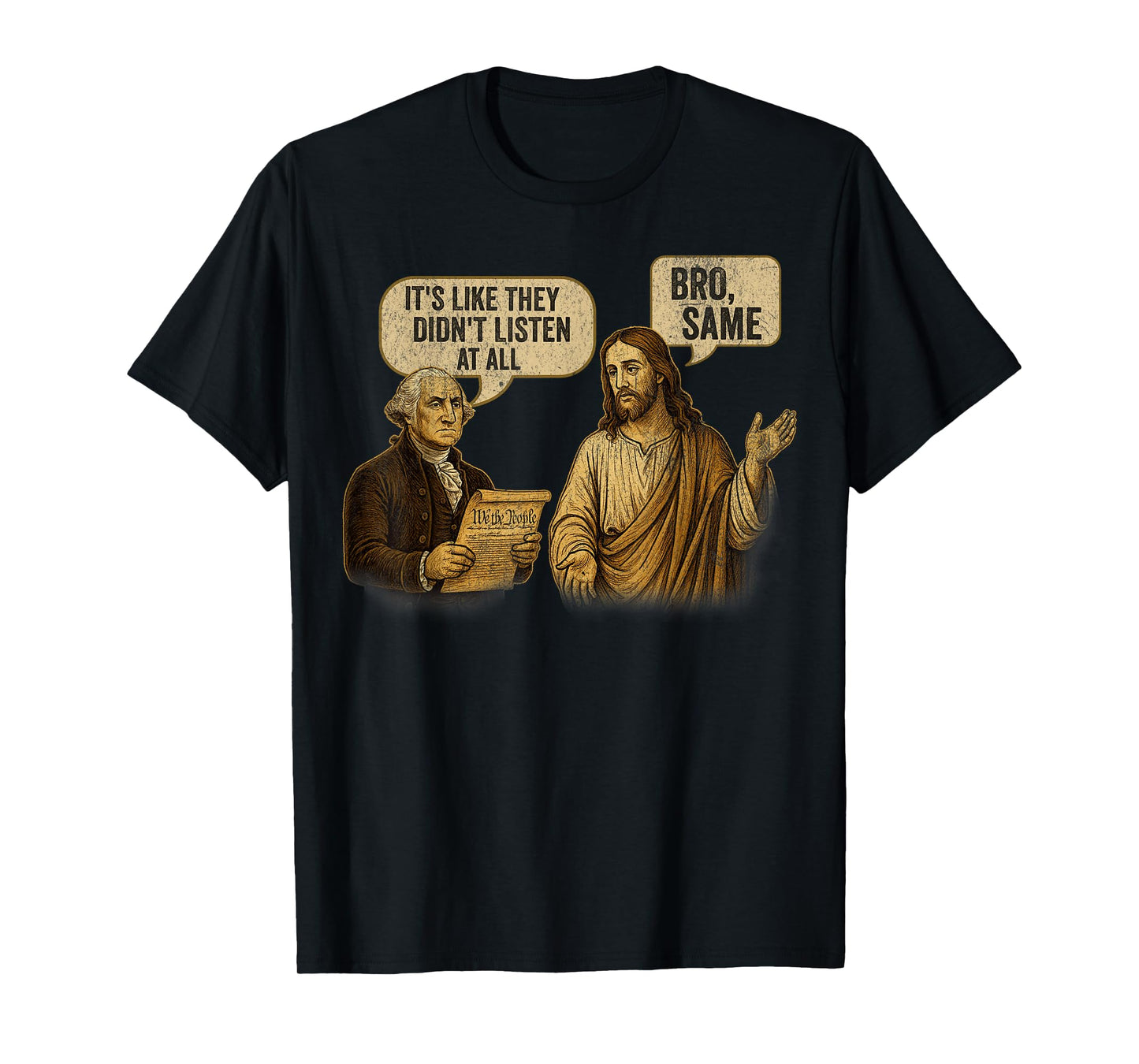 George Washington Jesus Christ Comic Satire Political Humor T-Shirt