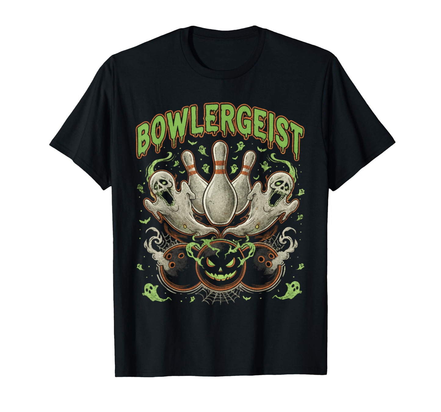 Bowlergeist Funny Halloween Ten Pin T-Shirt