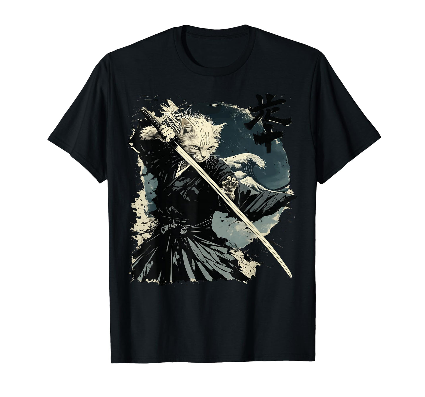 Japanese Cat Katana Japan Samurai T-Shirt