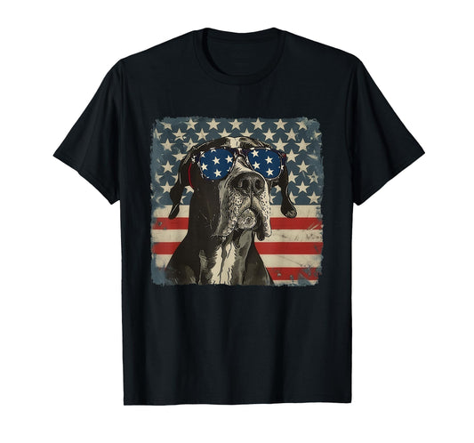 Patriotic Great Dane Dog Shirt 4th of July Women Men T-Shirt