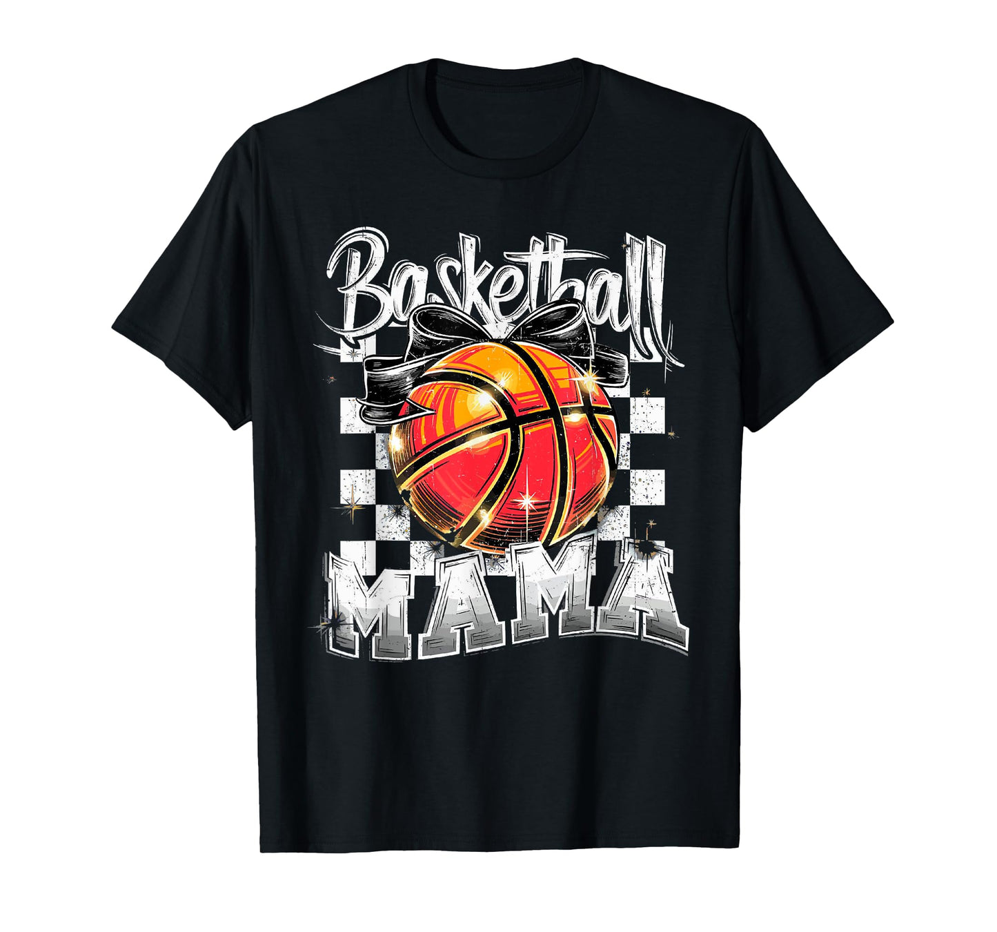 Basketball Mama Coquette Bow Game Day Funny Sports Lover Mom T-Shirt