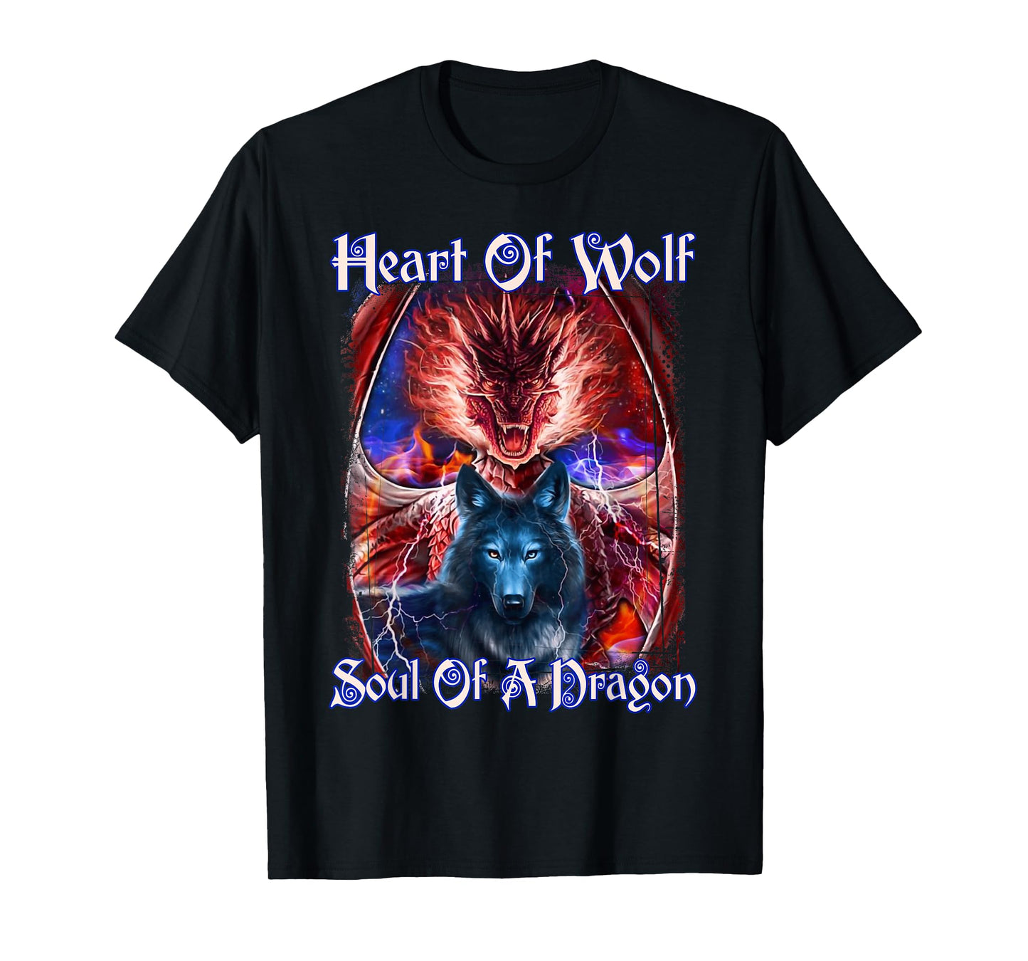 Heart Of Wolf Soul Of A Dragon T-Shirt
