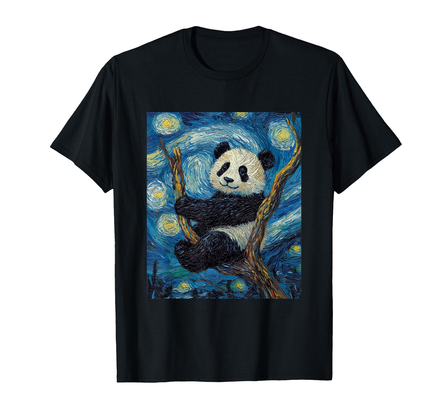 Cute Panda Bear - Van Gogh Style - Starry Night Graphic T-Shirt