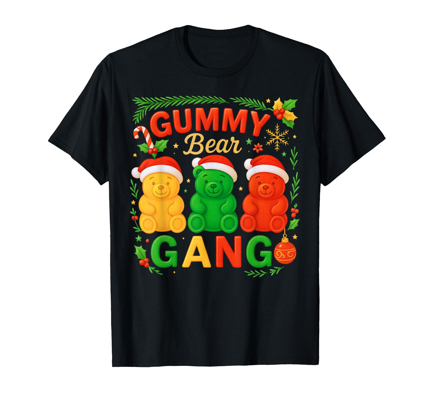 Gummy Bear Gang Christmas Candy Squad Kids Team Xmas Costume T-Shirt