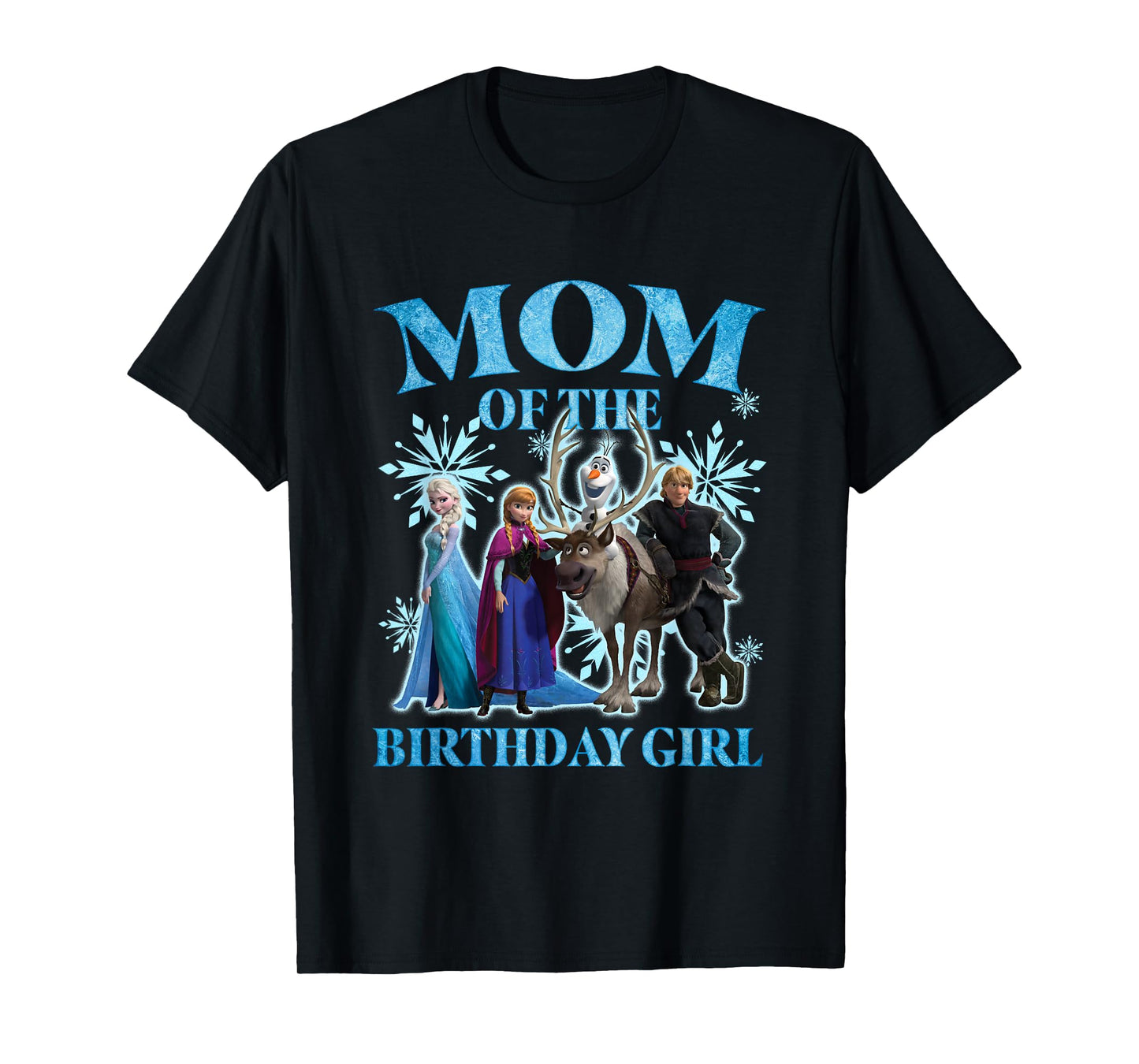 Disney Frozen Mom of The Birthday Girl Group Shot Chest Logo T-Shirt