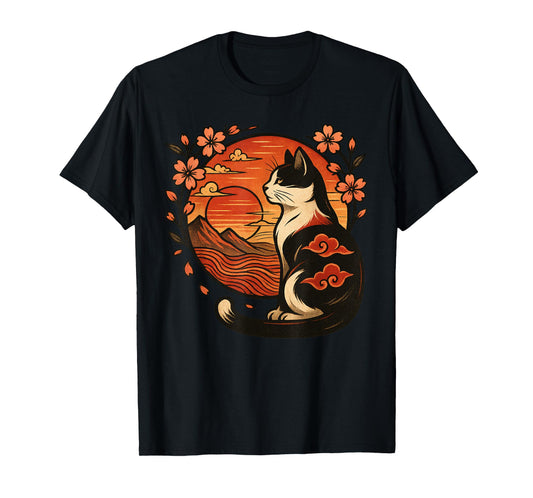 Retro Anime Kawaii Cat Japanese T-Shirt