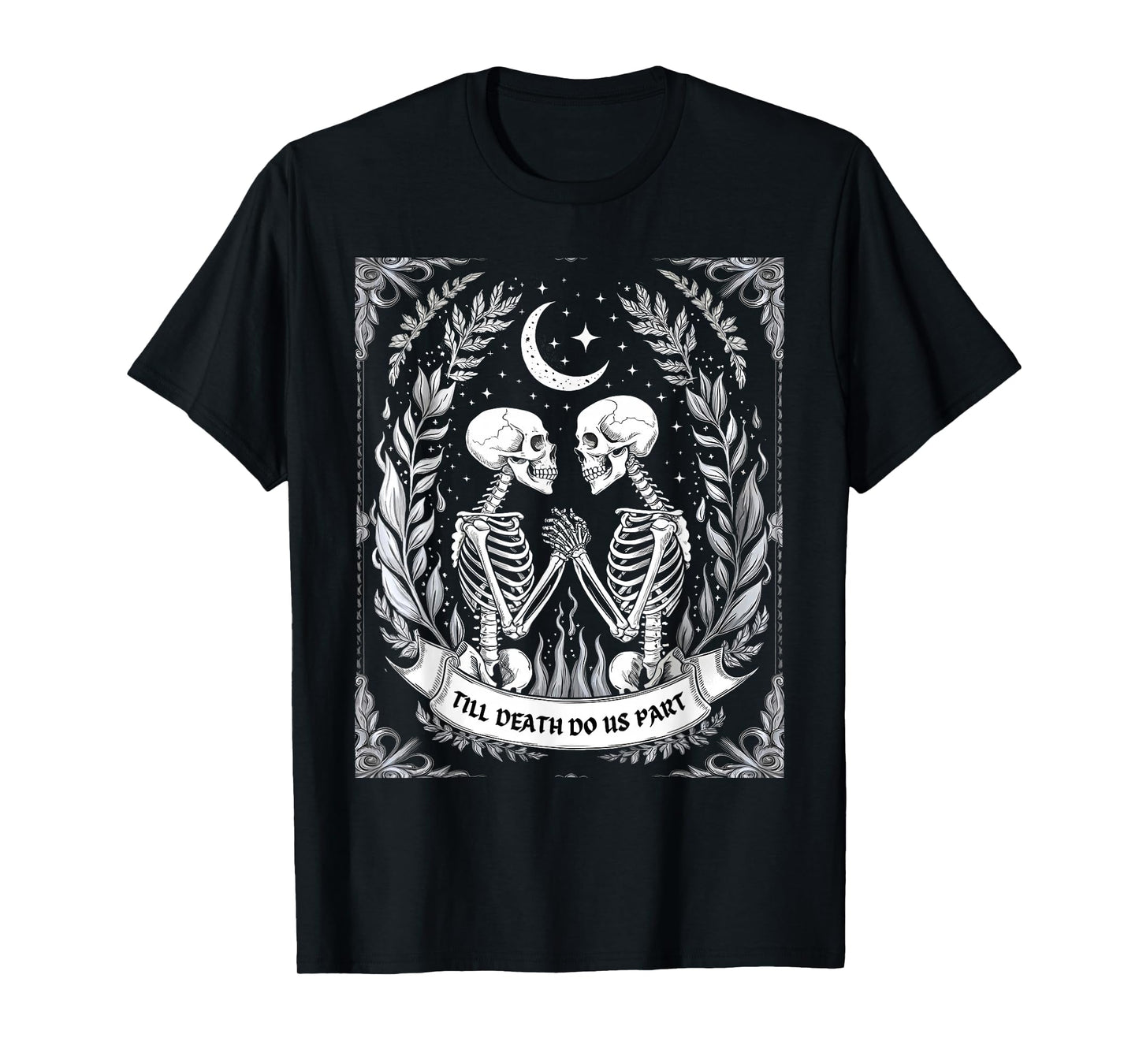 Till Death Do Us Part Spooky Season Happy Halloween Skeleton T-Shirt