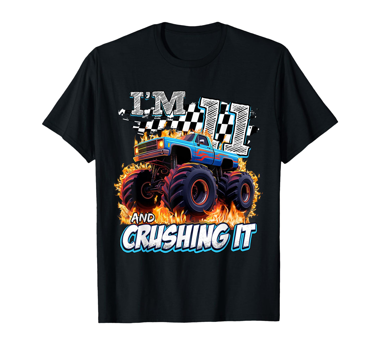11 Year Old Boys Monster Truck It's My 11th Birthday Party T-Shirt