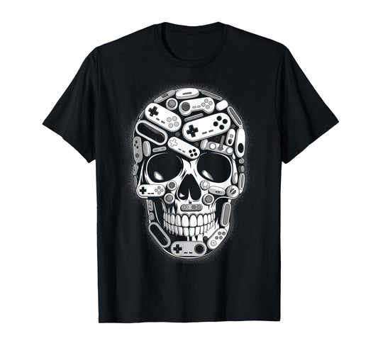 Halloween Skeleton Skull Gamer Boys Men Controller Gaming T-Shirt