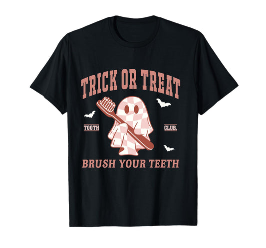 Trick Or Treat Dentist Ghost Dental Hygienist Halloween Fall Long Sleeve T-Shirt