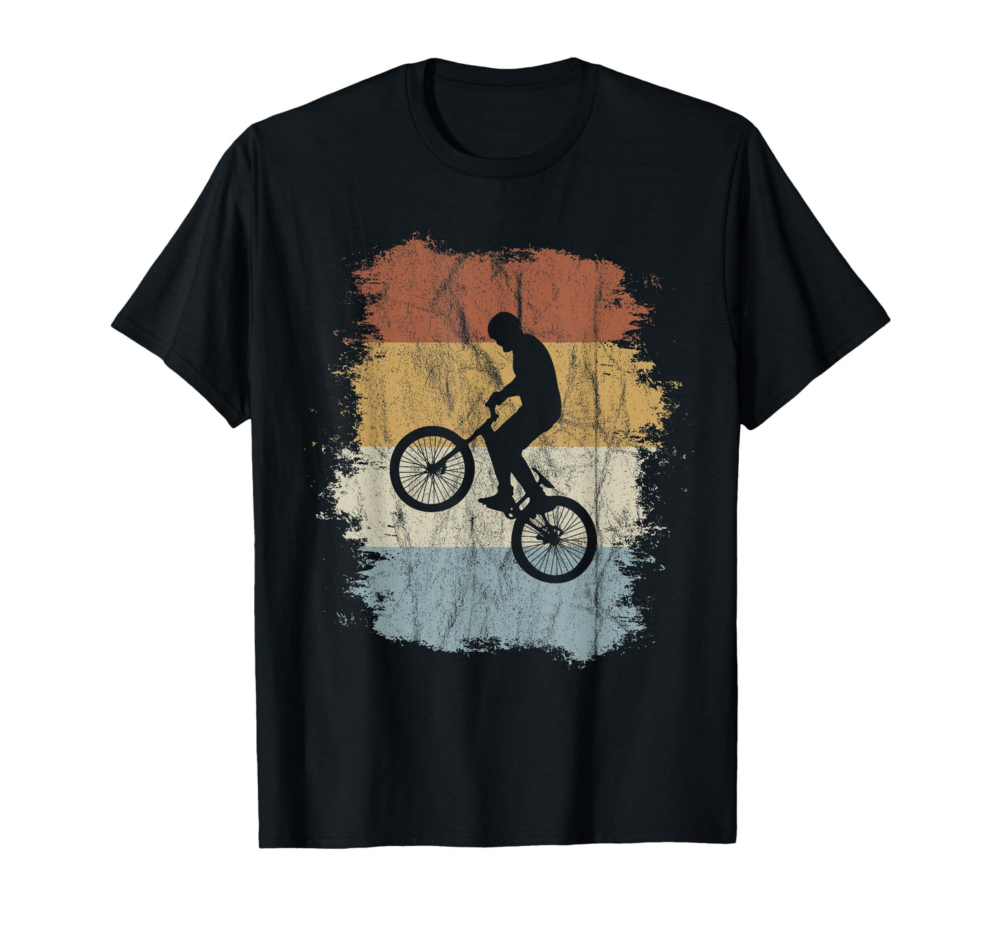 Rad Eighties Retro Bike Silhouette BMX Wheelie T-Shirt