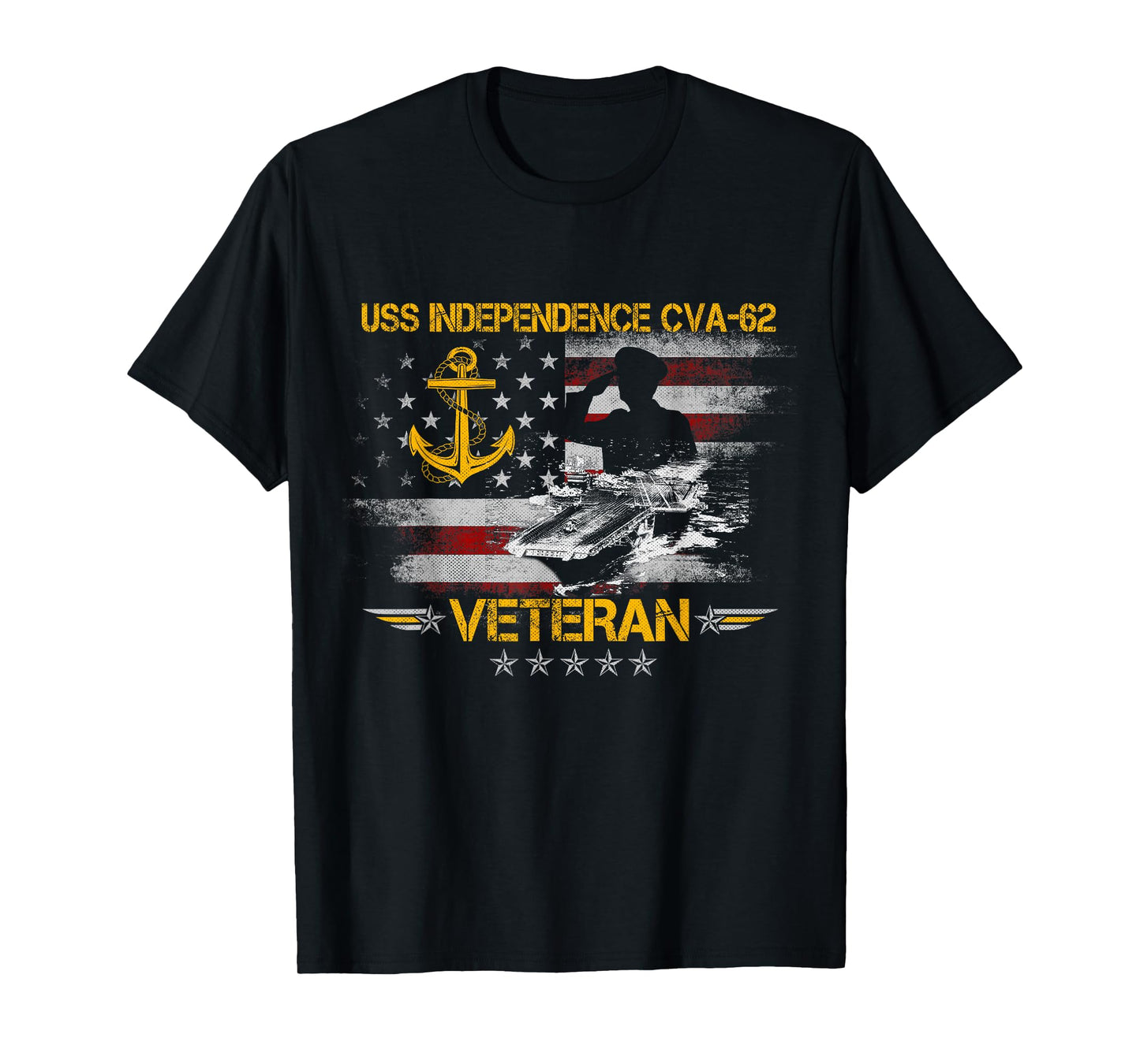 USS Independence CV-62 Aircraft Carrier Veteran FlagVintage T-Shirt