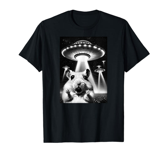 Hamster UFO | Funny Invasion Meme Alien Hamster UFO Selfie T-Shirt