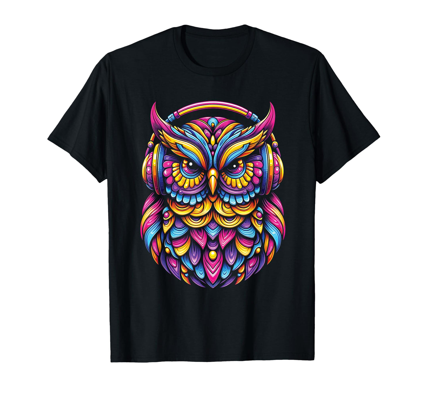 Rave Rainbow Owl House EDM Festival Raver Animal EDC Rave T-Shirt