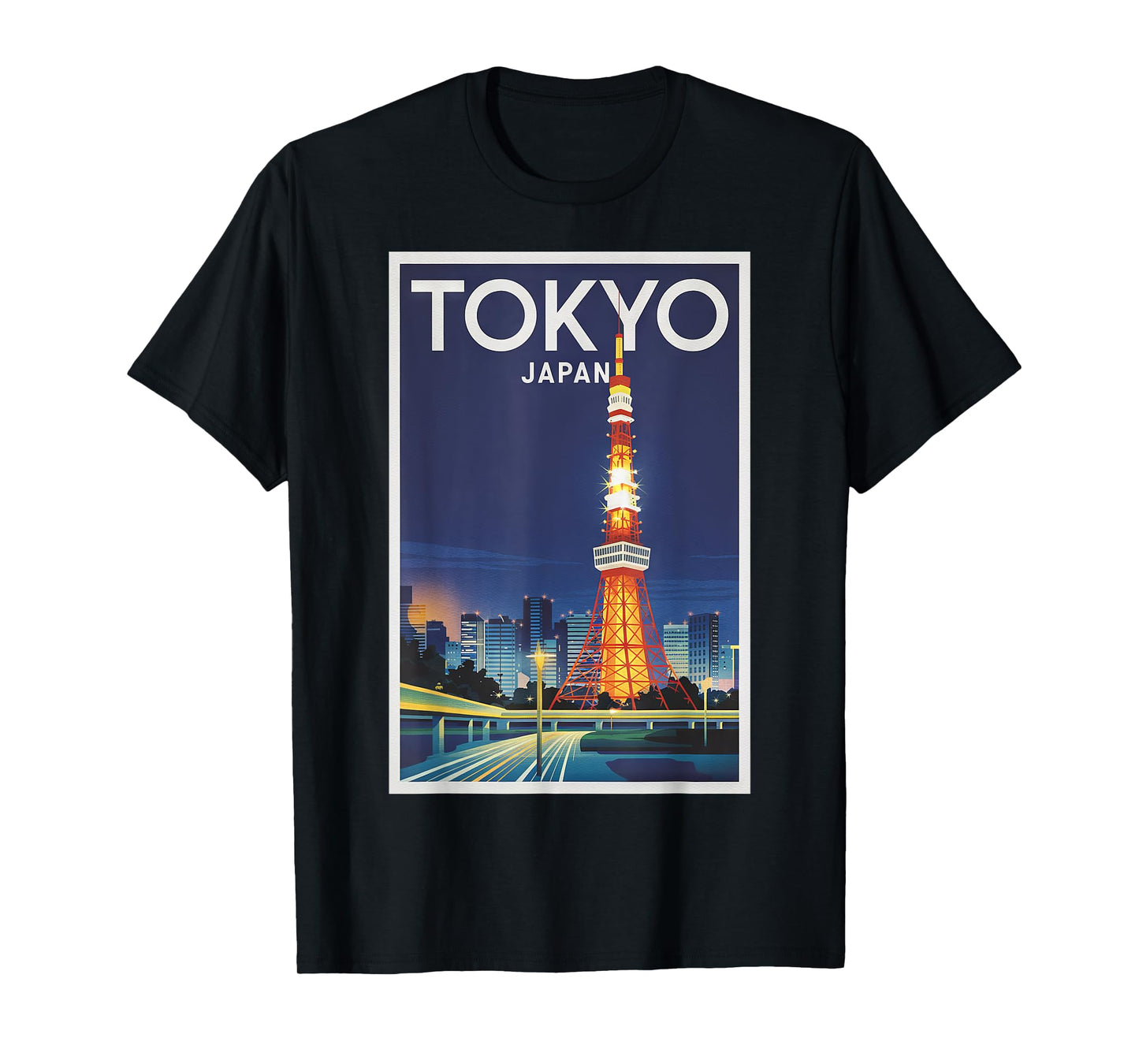 Tokyo Japan Retro Night Skyline Enthusiasts T-Shirt