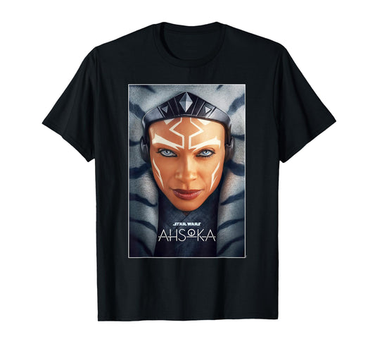 Star Wars Ahsoka Tano Face & Logo Series Poster Art Disney+ T-Shirt