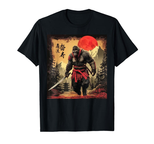 Samurai Gorilla Warrior Japan Art Samurai Japanese Armor T-Shirt