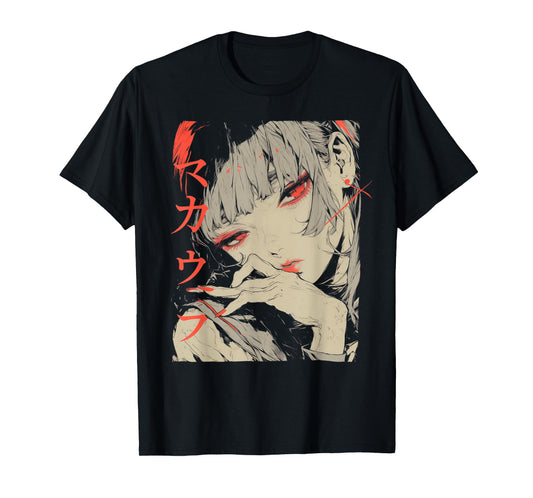 Goth Grunge Demon Anime Girl Waifu Horror Alt Aesthetic T-Shirt