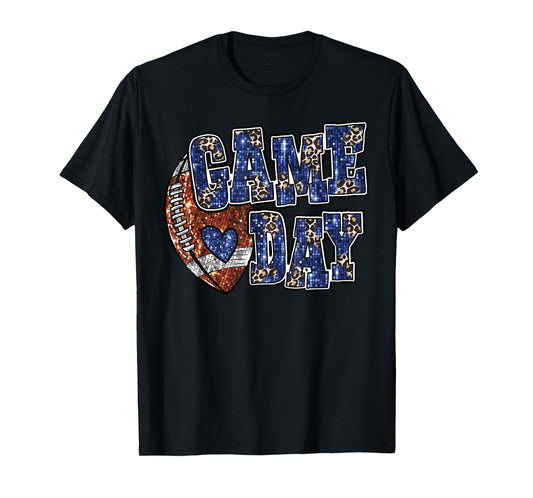 Game Day Leopard Football Bling Bling Football Lover T-Shirt