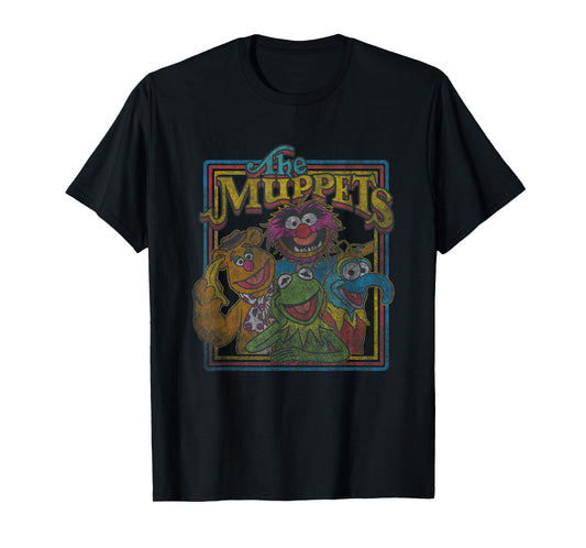 Disney The Muppets Group Shot Retro Vintage Chest Poster T-Shirt