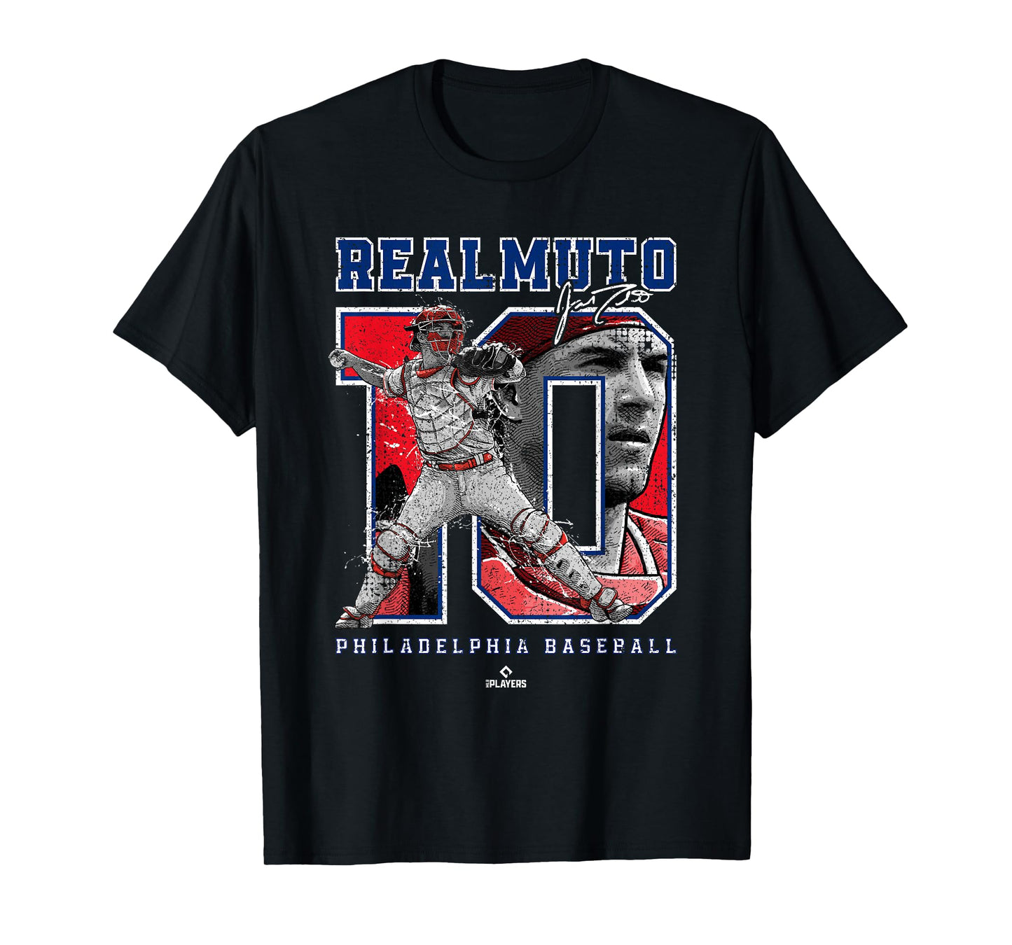 Number and Portrait JT Realmuto Philadelphia MLBPA T-Shirt