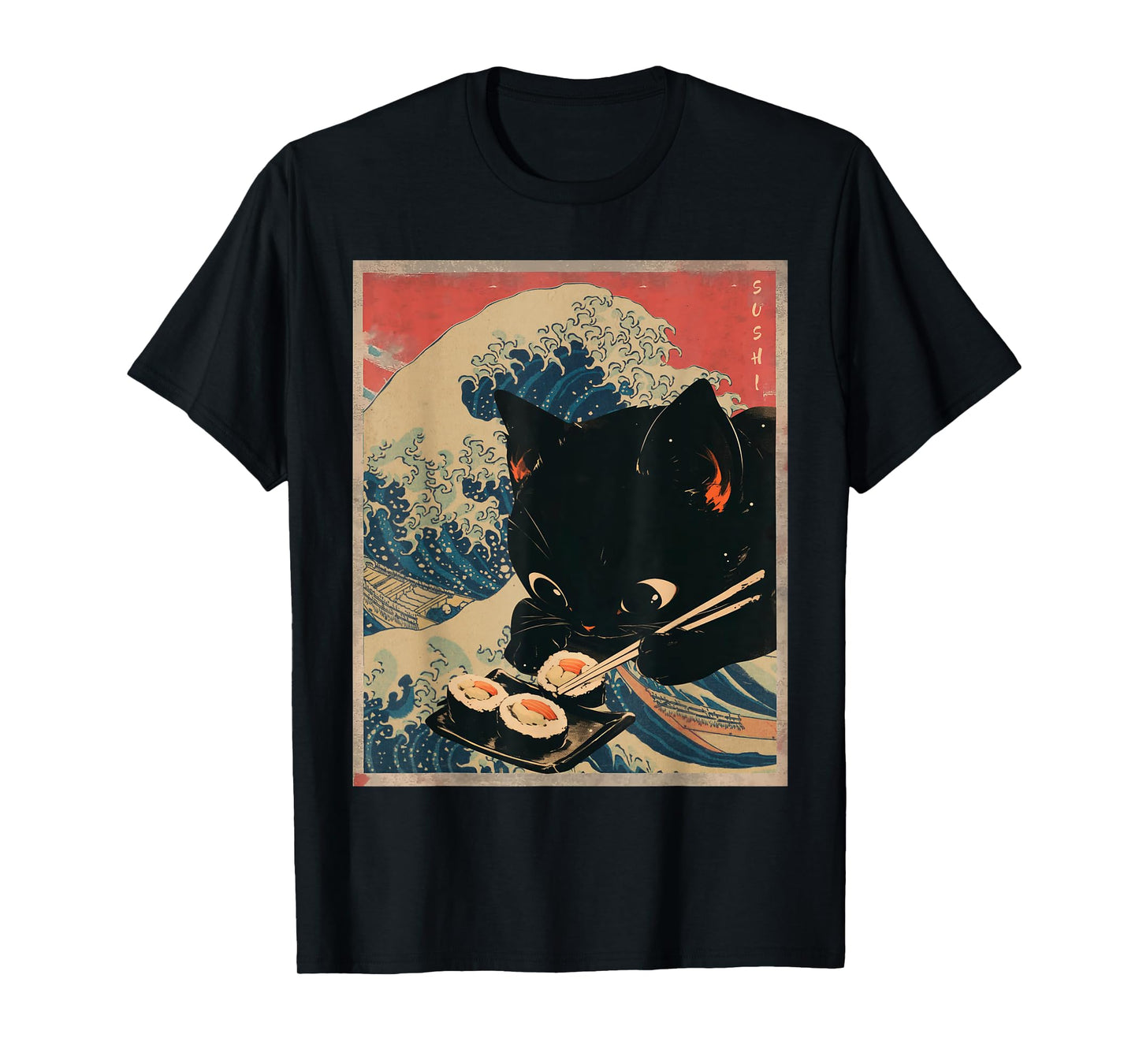Sushi Cat Japanese Kawaii Sushi Cat Japan Anime Sushi Cat T-Shirt