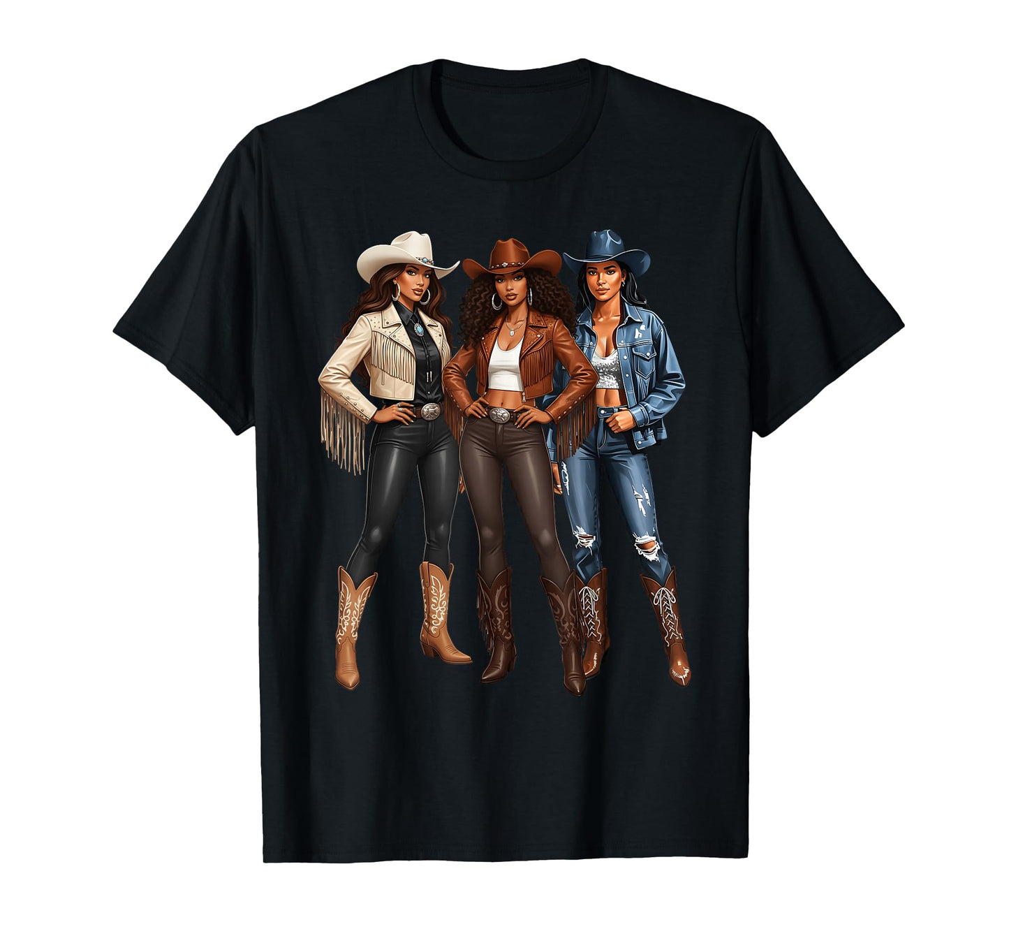 African American Black Cowgirl Western Country Texas Rodeo T-Shirt