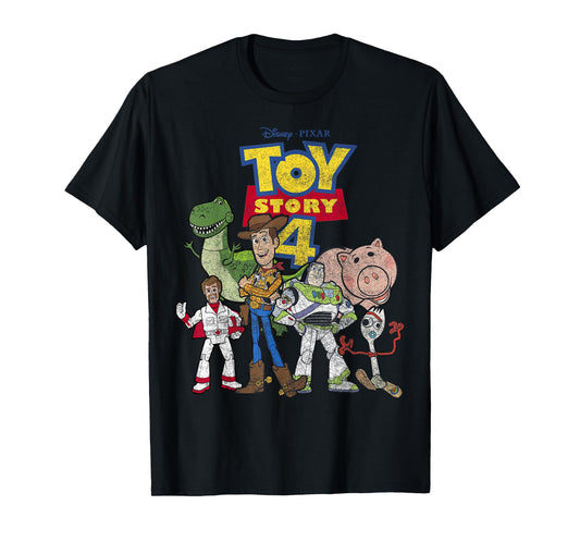 Disney Pixar Toy Story 4 New Group Shot Movie Logo Poster T-Shirt