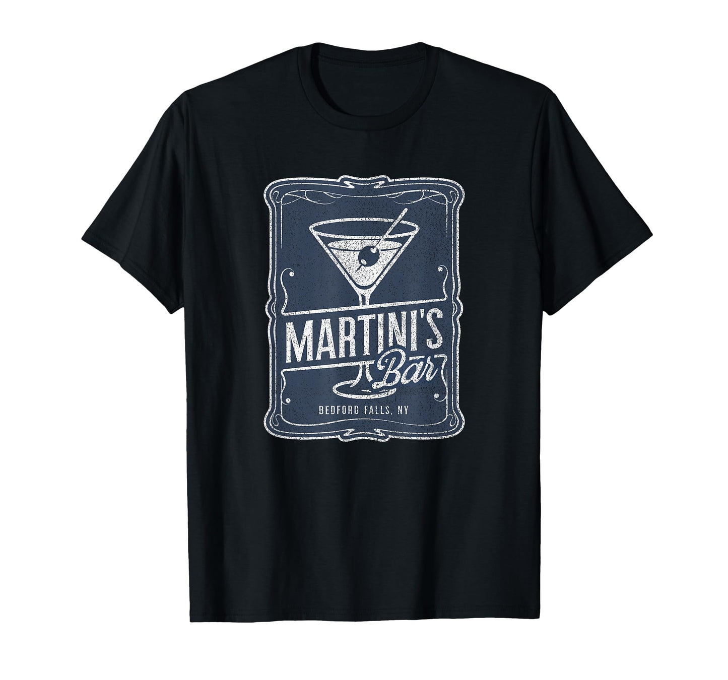 Martini’s Bar Retro Design, Vintage Bedford Falls Cocktail T-Shirt