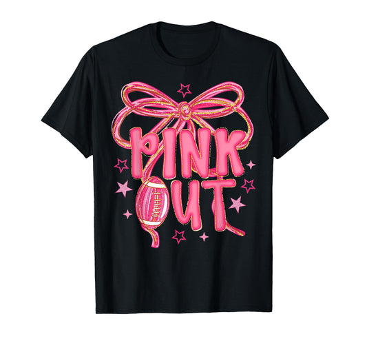Football Pink Out Breast Cancer Football Game Day T-Shirt