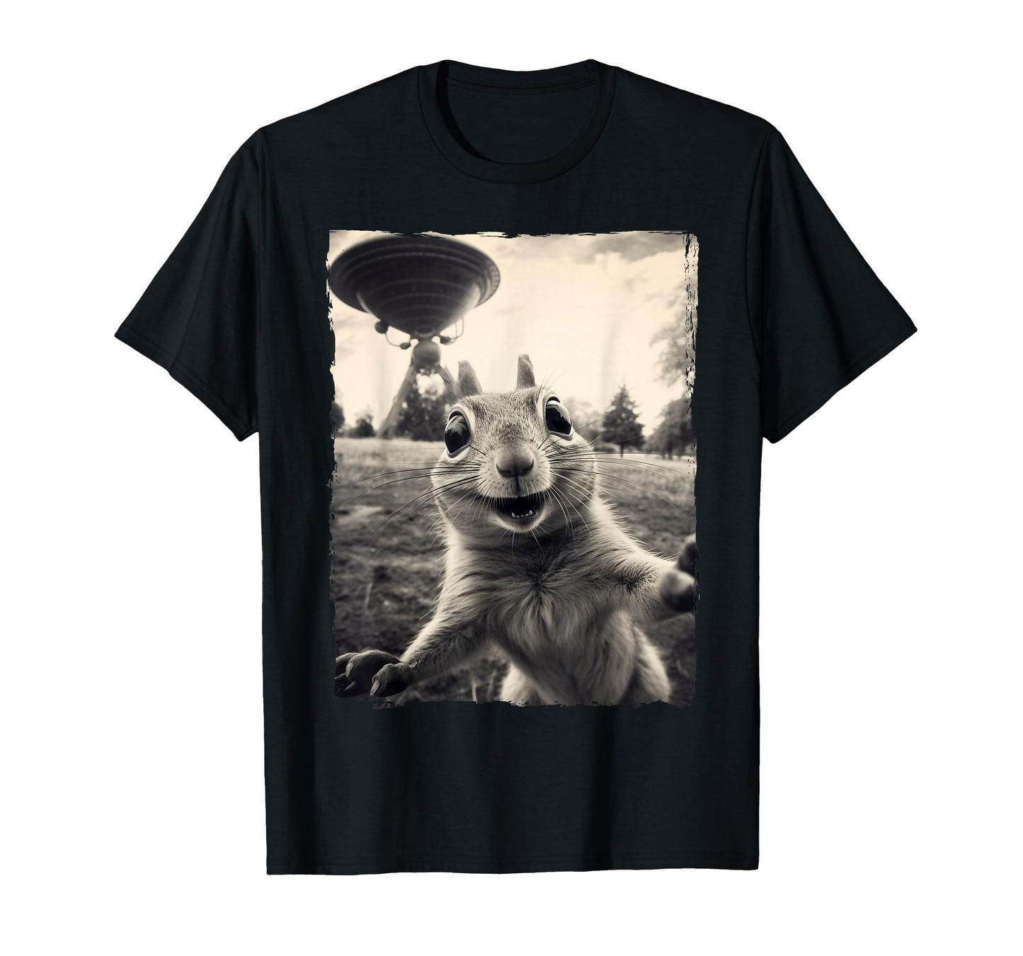 Squirrel Selfie with UFOs Squirrel Mom Funny Squirrel Lover T-Shirt