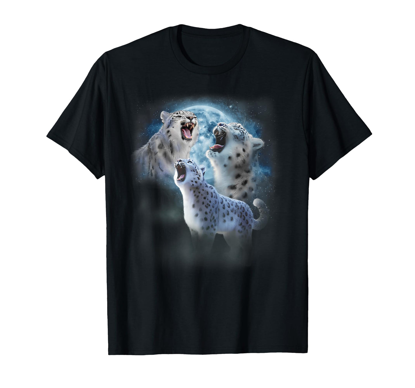 Snow Leopard Shirt - Funny Snow Leopards Howling at the Moon T-Shirt