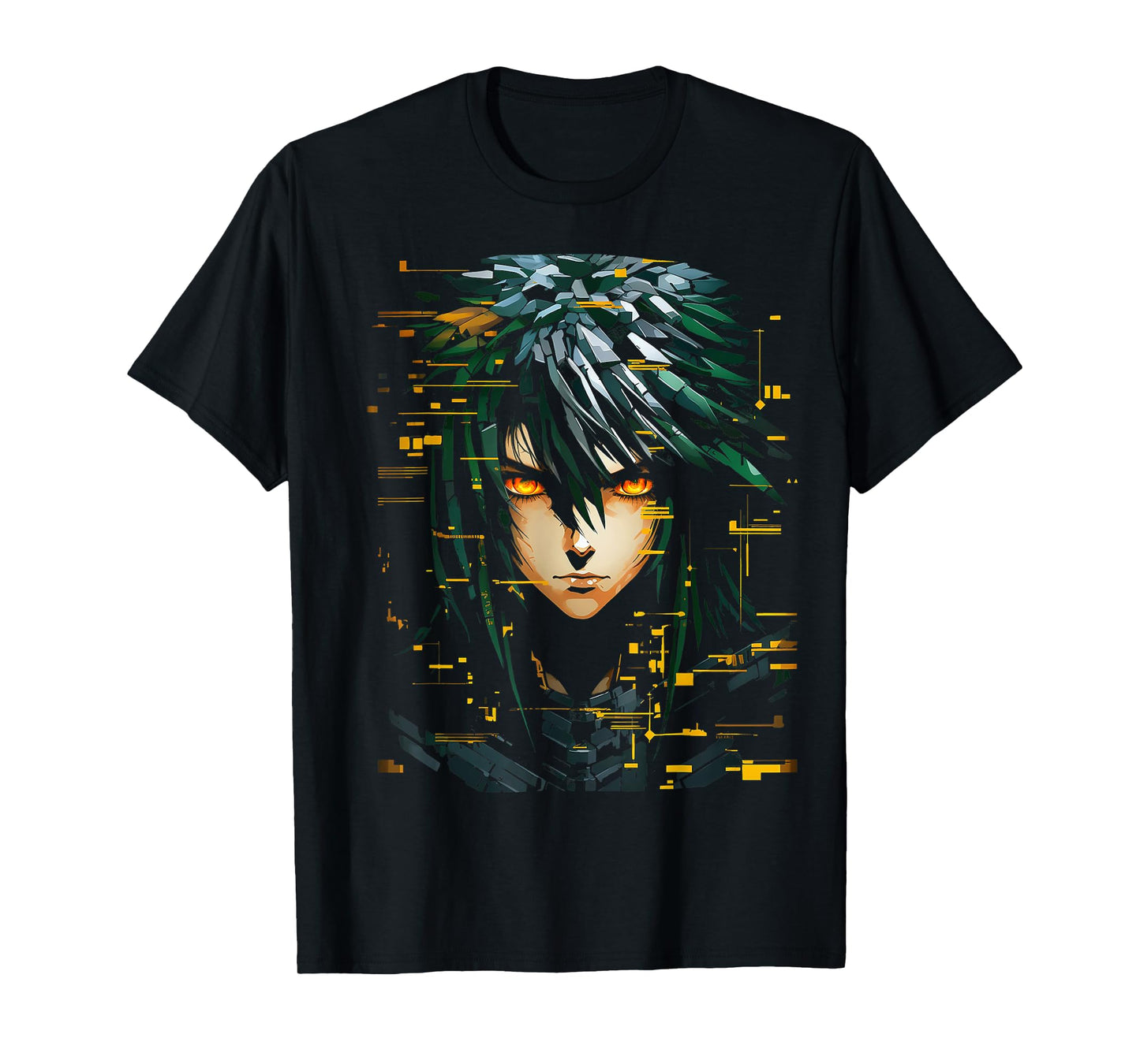 Anime Men Pixel Art Graphic Fantasy Anime T-Shirt