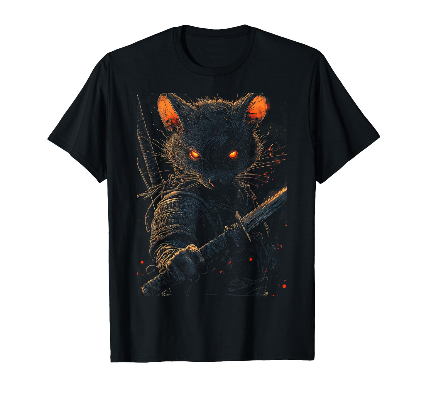 Samurai Mouse Japanese Warrior with Katana Sword T-Shirt