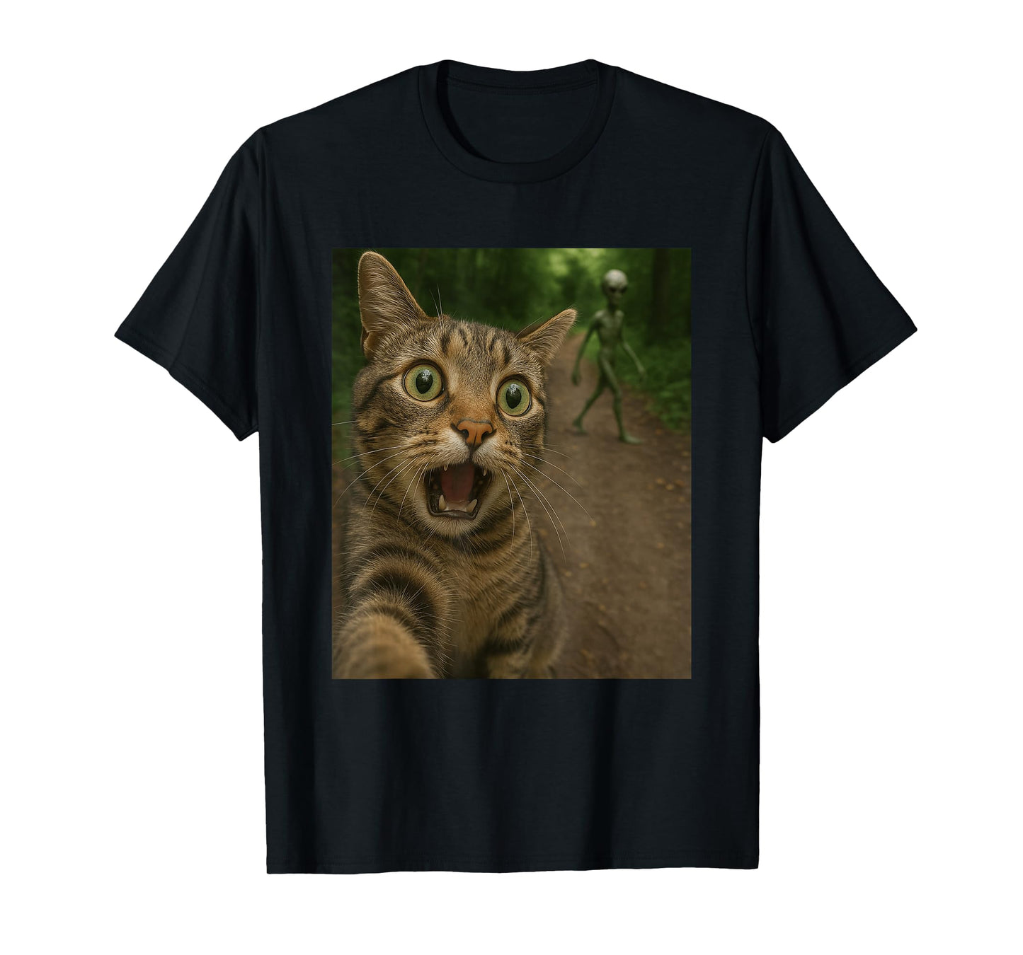 Cat Selfie, Alien, Funny T-Shirt
