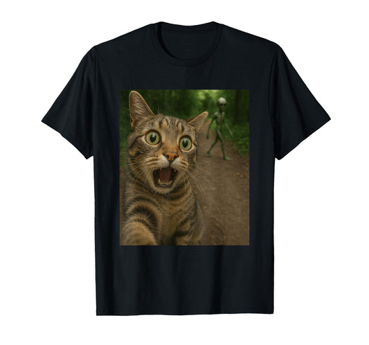 Cat Selfie, Alien, Funny T-Shirt