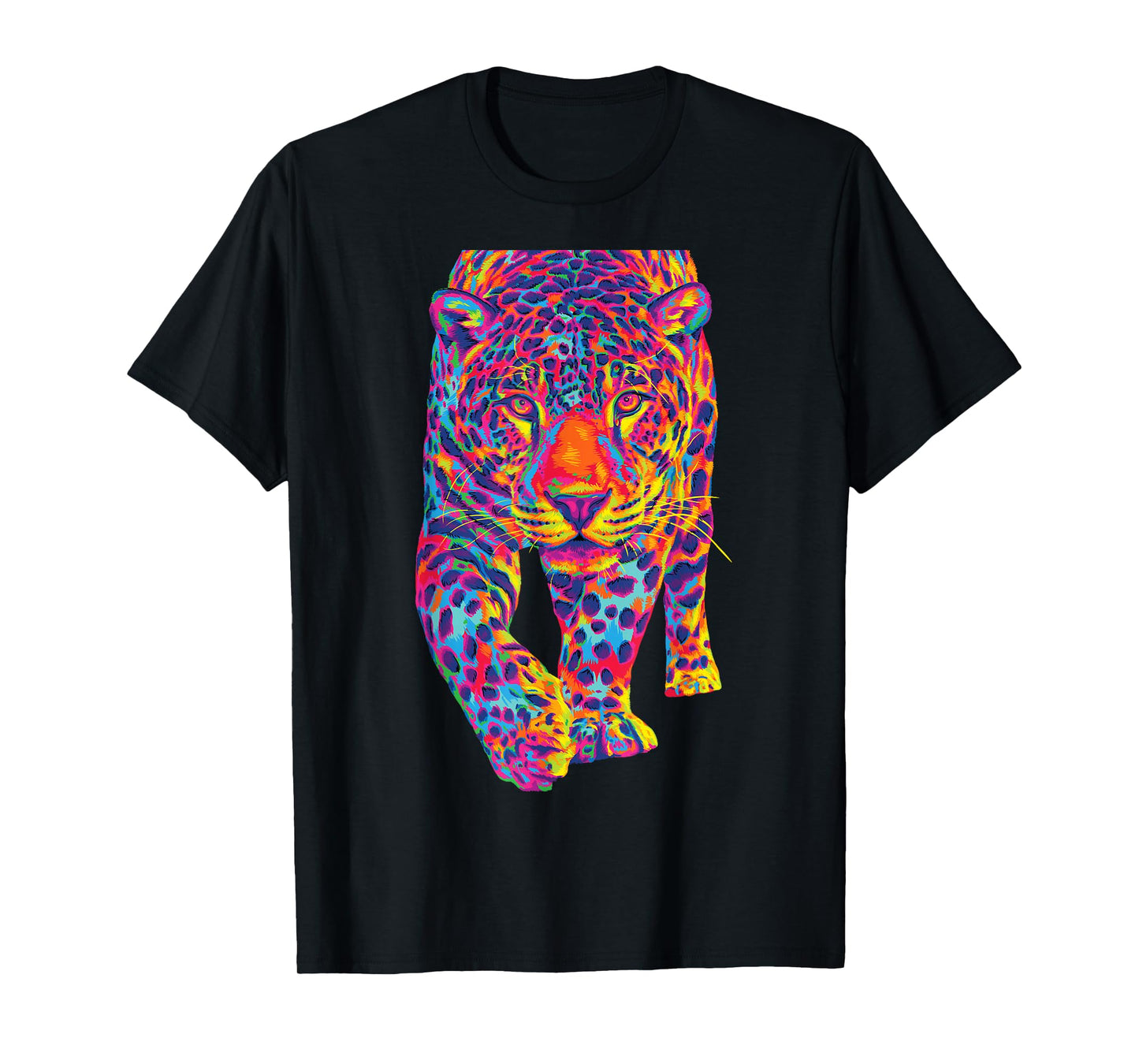 Rainbow Jaguar Abstract Colorful Cat Lover T-Shirt Small