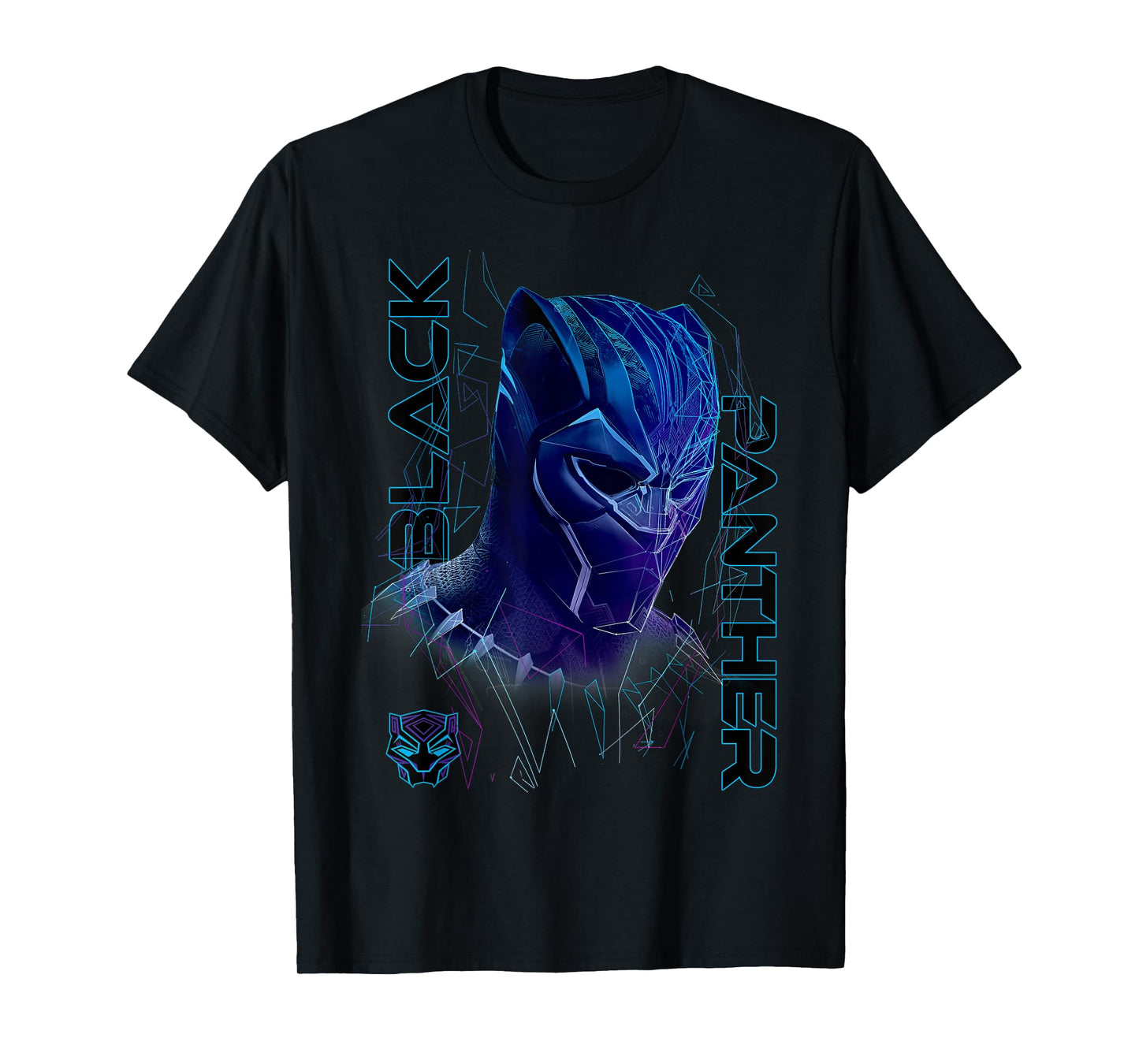Marvel Black Panther Movie Geo Tech Purple Portrait T-Shirt T-Shirt