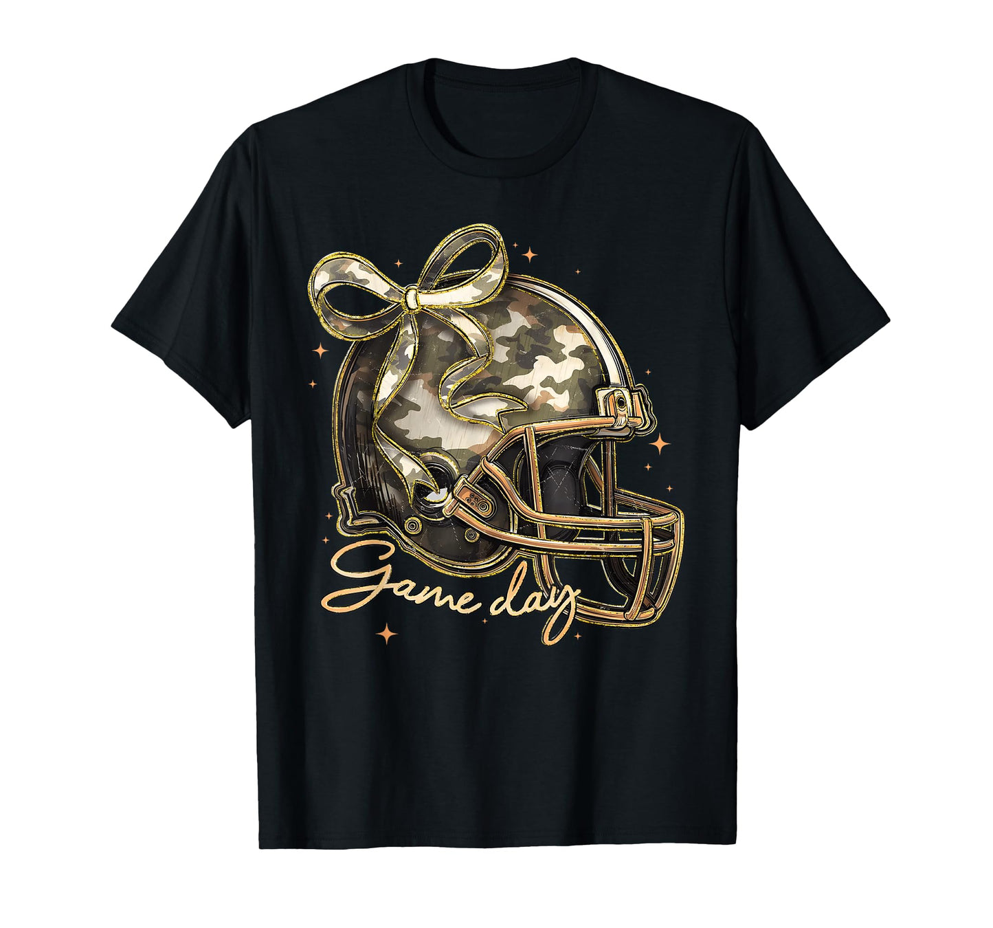Camo Football Helmet Camouflage Game Day Touchdown Season T-Shirt