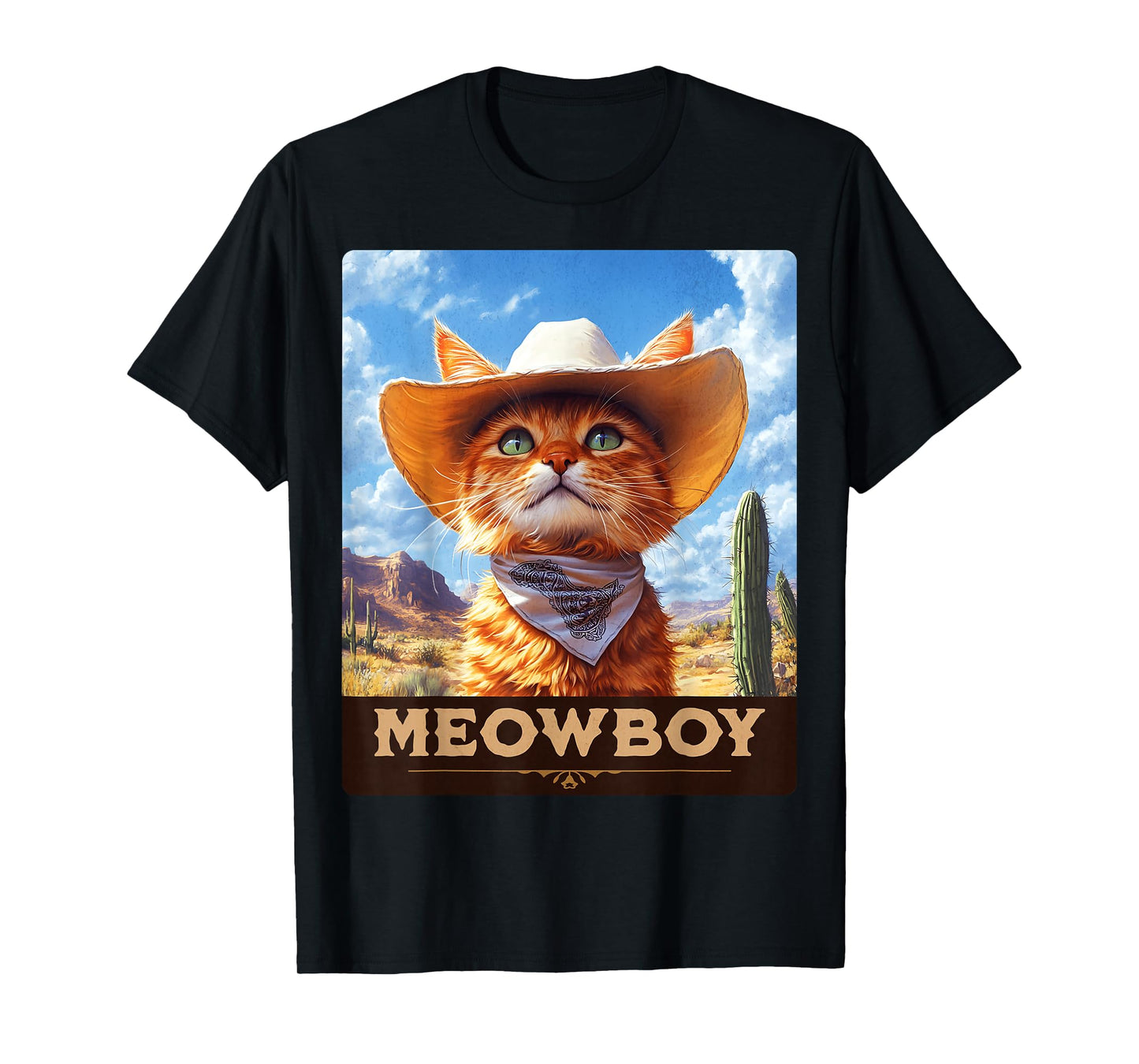 Meowboy: Cowboy Kitten, Western Whiskers, Cat T-Shirt
