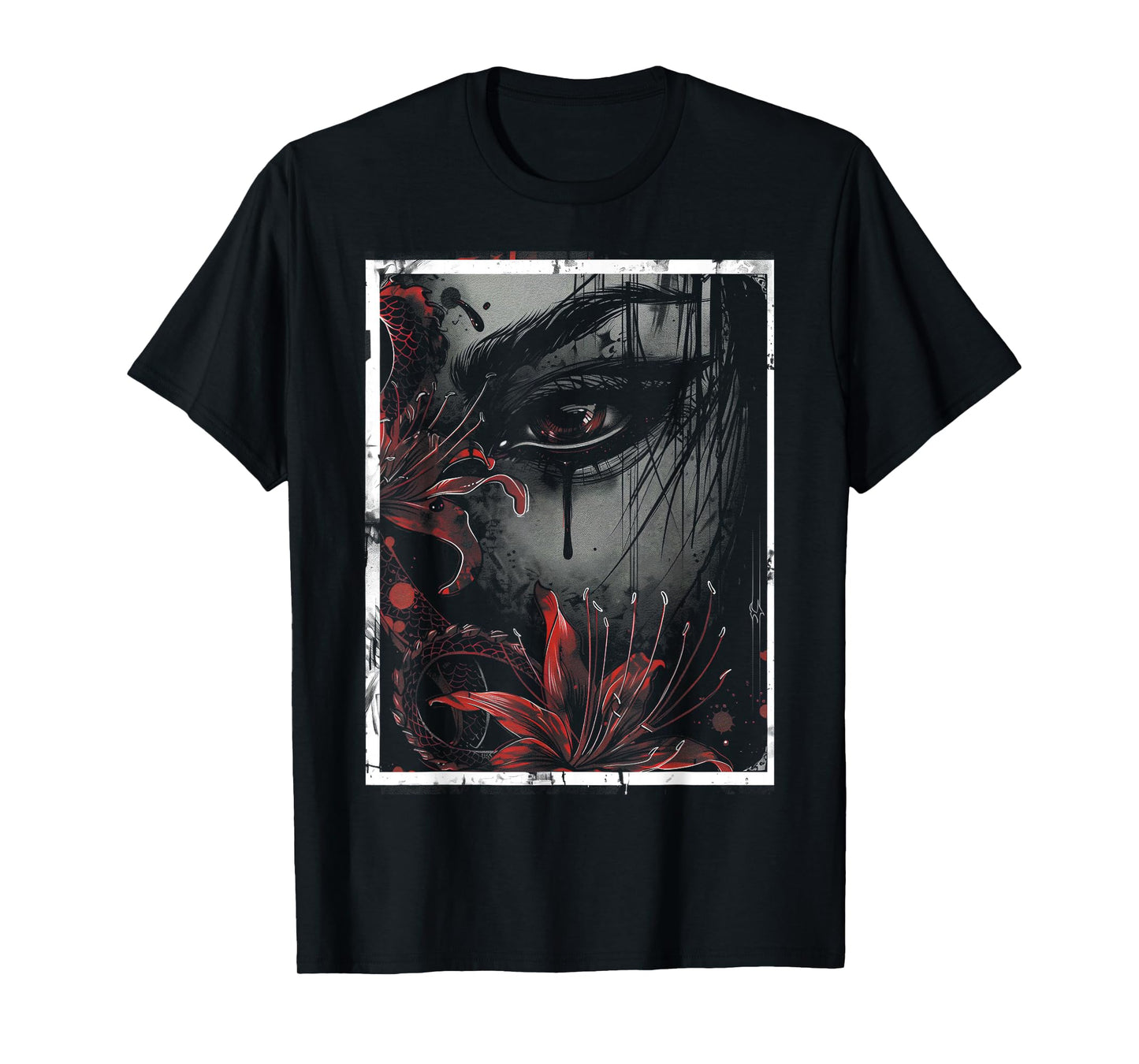 Anime Goth Sad Japanese Abstract Art Emotion Gothic T-Shirt