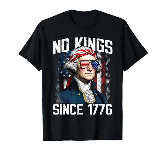 No Kings in America Since 1776 Distressed USA Flag Vintage T-Shirt
