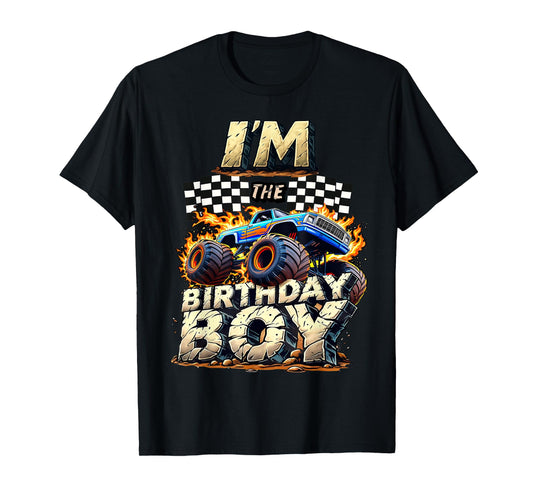 I'm The Birthday Boy Monter Truck Family Matching Party T-Shirt