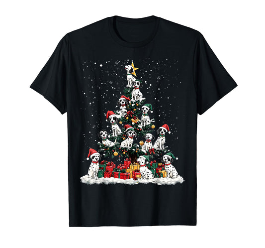 Dalmatian Christmas Tree Dog Santa Xmas Merry Dogmas Men Women Kids T-Shirt