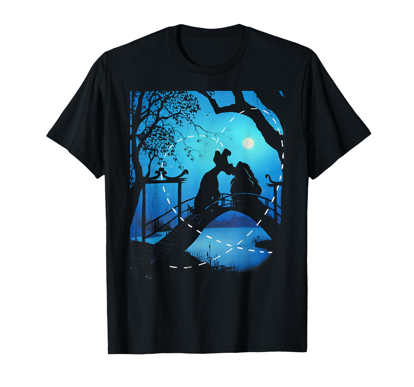 Disney The Lady and The Tramp Night Time Silhouette T-Shirt