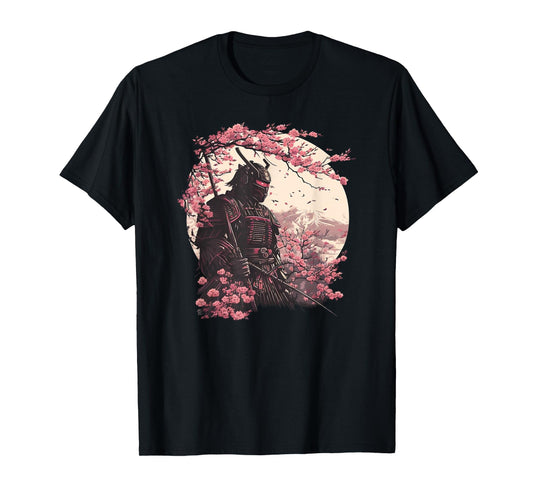 Aesthetic Vintage Samurai Japanese Art Samurai Retro cherry T-Shirt