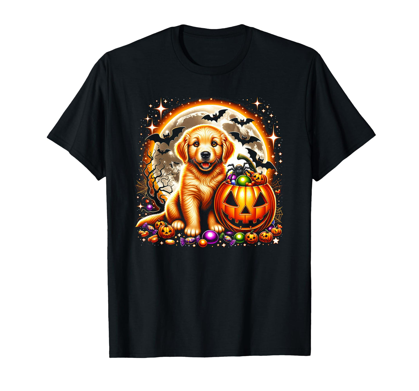 Halloween Golden Retriever Puppy Dog T-Shirt