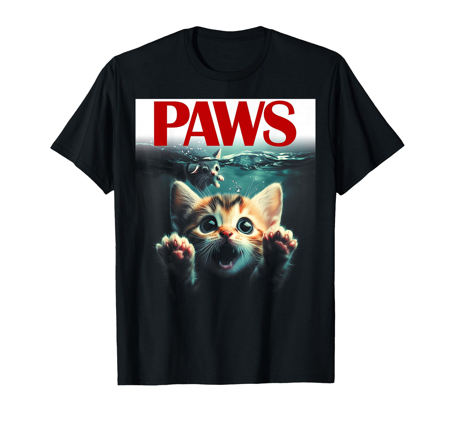 Paws cat and mouse funny and cute parody kitten lover T-Shirt
