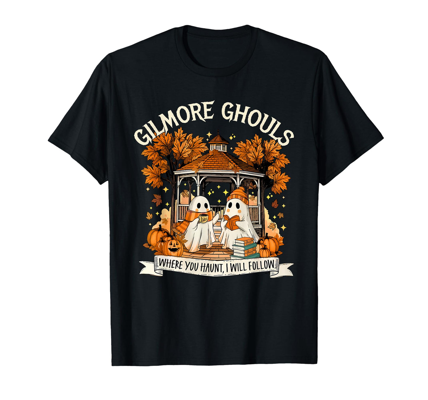 Gilmore Ghouls Halloween Spooky Fall Ghosts Coffee Lover Tee T-Shirt