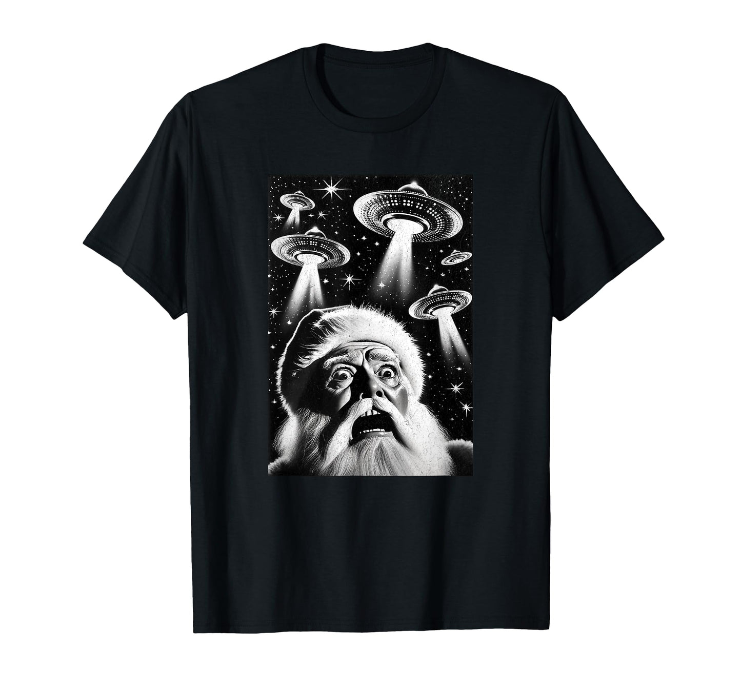 Santa UFO | Funny Invasion Meme Alien Santa Claus UFO Selfie T-Shirt